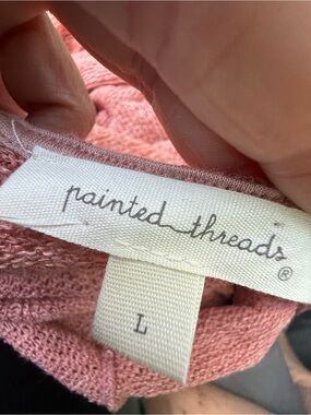 Painted Threads Women's Pink Knit Cardigan Sweater Size Large